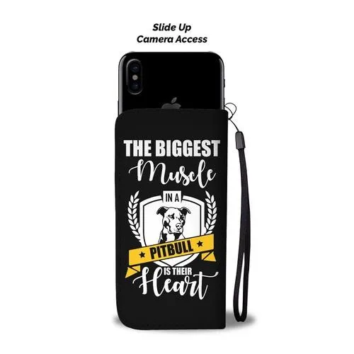Pitbull Dog Wallet Phone Case w/ RFID Blocker