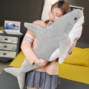Plush Shark Toy Pillow, 31-inch Giant Shark Plush Animal Toy Super Soft and Cute Pillow Children’s Boys and Girls Room Decoration Bedtime Gift (80CM,Grey)