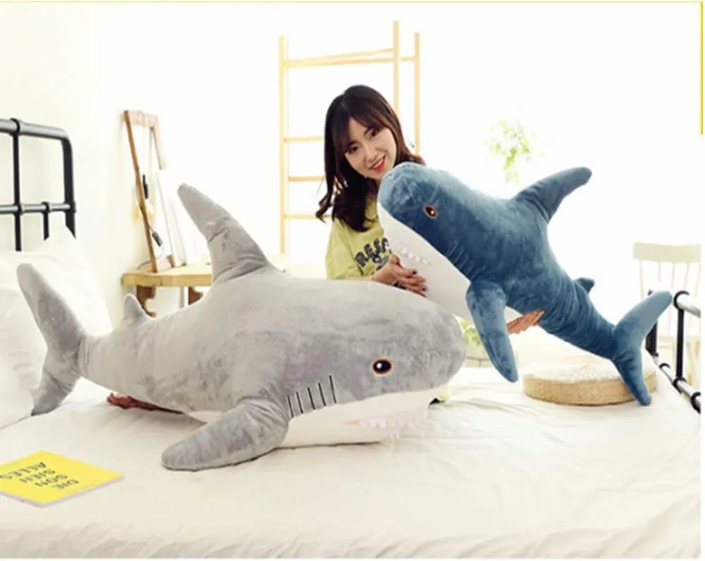 Plush Shark Toy Pillow, 31-inch Giant Shark Plush Animal Toy Super Soft and Cute Pillow Children’s Boys and Girls Room Decoration Bedtime Gift (80CM,Grey)