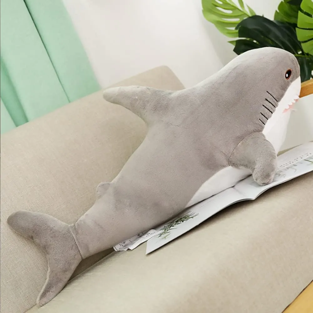 Plush Shark Toy Pillow, 31-inch Giant Shark Plush Animal Toy Super Soft and Cute Pillow Children’s Boys and Girls Room Decoration Bedtime Gift (80CM,Grey)