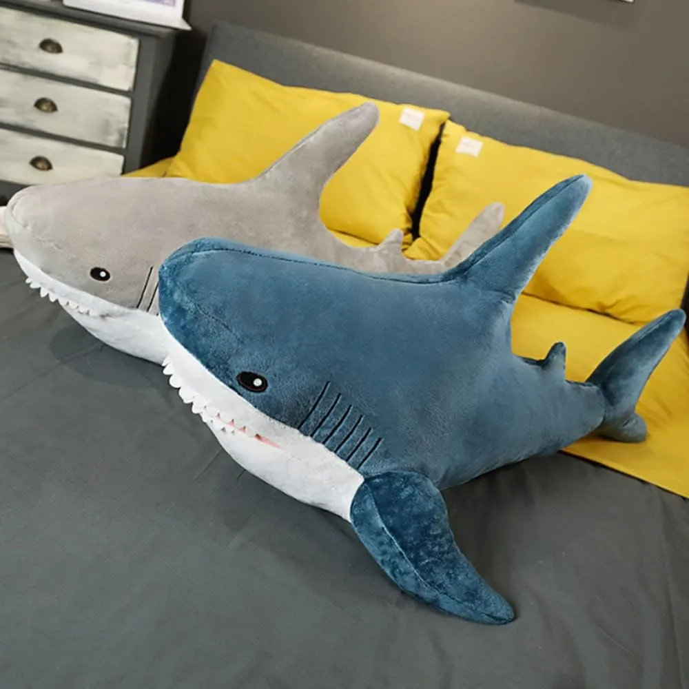 Plush Shark Toy Pillow, 31-inch Giant Shark Plush Animal Toy Super Soft and Cute Pillow Children’s Boys and Girls Room Decoration Bedtime Gift (80CM,Grey)