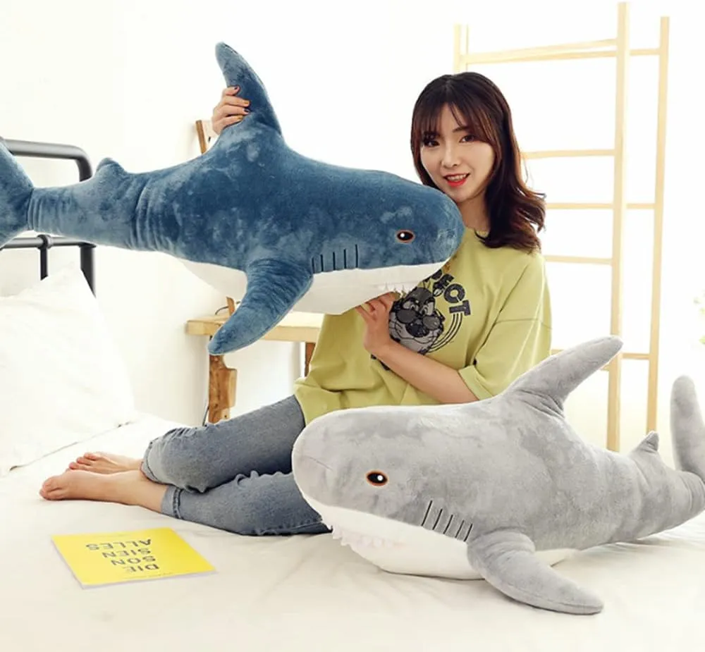 Plush Shark Toy Pillow, 31-inch Giant Shark Plush Animal Toy Super Soft and Cute Pillow Children’s Boys and Girls Room Decoration Bedtime Gift (80CM,Grey)