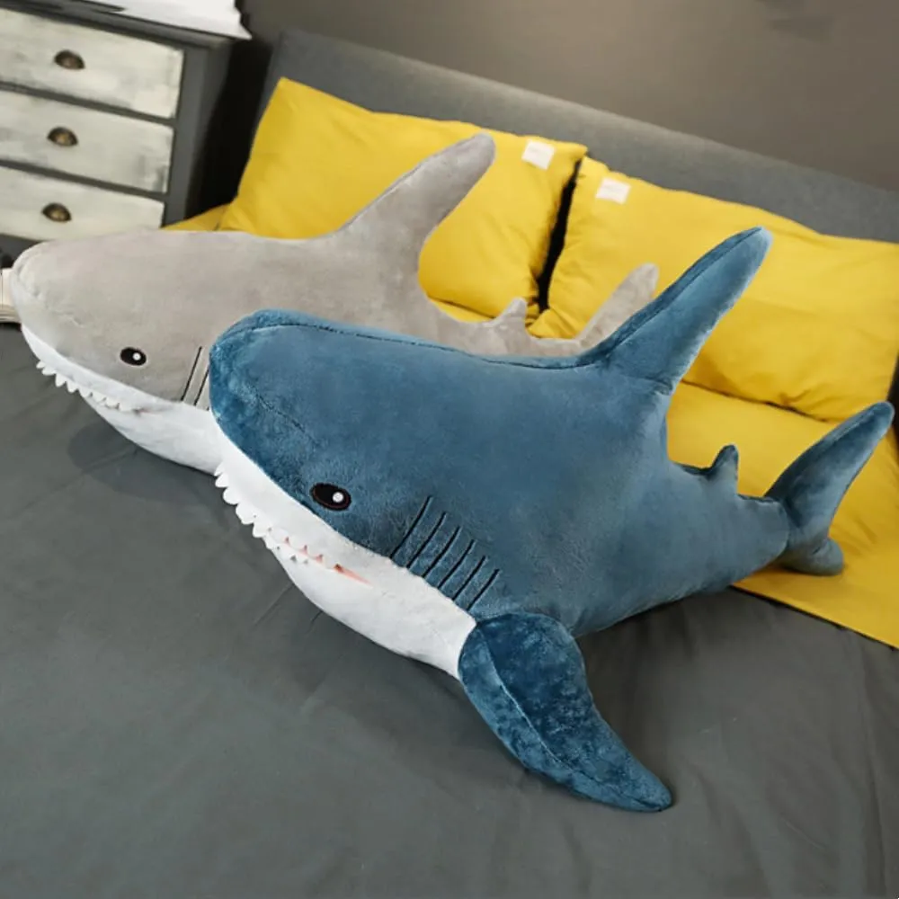 Plush Shark Toy Pillow, Shark Plushies Pillow Large, Comfortable Sleep Pillow Back Cushion, Kids Room Decoration, Bedtime Gift for Boys and Girls. 1 Piece (39.3inch, Blue)
