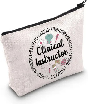 POFULL Clinical Nursing Instructor Gift Clinical Instructor Cosmetic Bag Thank you Idea for Clinical Nurse Teacher (Clinical Instructor bag)