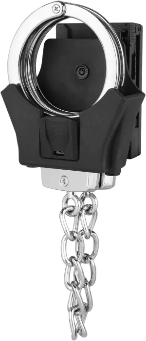 Polymer Molle Handcuff Case - Quick Release Tactical Handcuff Holster Fit Hinged & Chain Handcuffs | Open Handcuff Holder for Law Enforcement Security Officer with Duty Belt