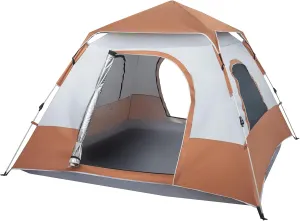 Pop-up Camping Tent 4 Person Tent Waterproof Instant Easy Setup Family Tent