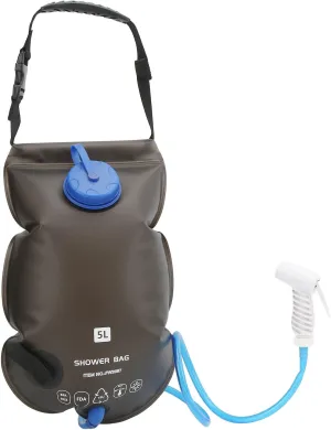 Portable Outdoor Shower Bag, 5L Camping Shower Bag with TPU, Leak Proof Hanging Water Storage for Travel Hiking Beach