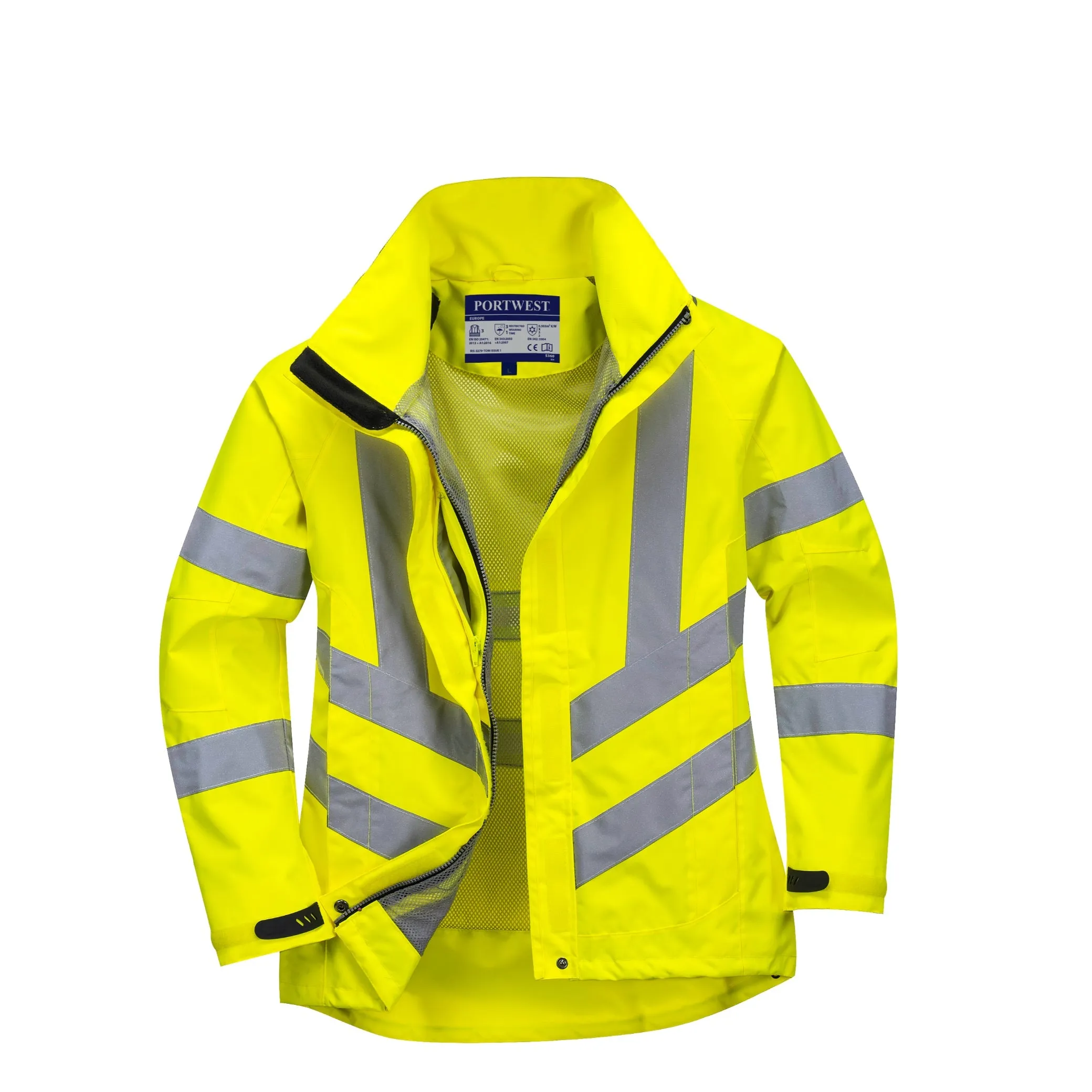 PORTWEST® Womens Hi Vis Waterproof Rain Jacket - ANSI Class 3 - LW70