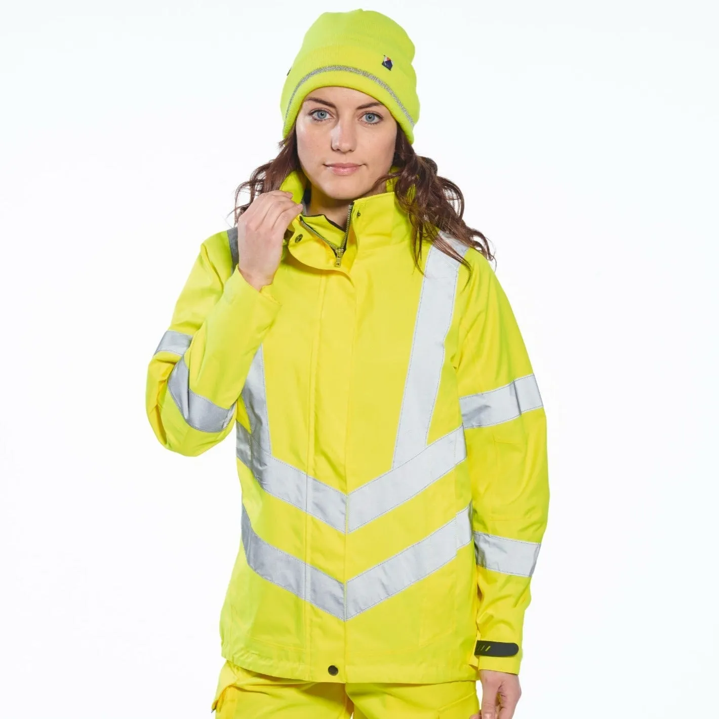 PORTWEST® Womens Hi Vis Waterproof Rain Jacket - ANSI Class 3 - LW70