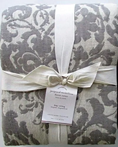 Pottery Barn Jacquard Medallion Duvet Cover King/California King ~*Gray*~