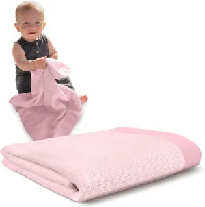 Premium Thermal Waffle Baby Blanket - Small Blanket for Newborns & Infants - Soft Mini Comfort Blankie - Ideal for Strollers, Travel & Cuddling - Balloon Multi, Nylon Trim (18" x 20")