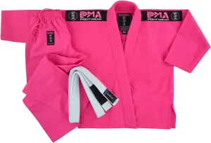 Pro Girls BJJ GI Jiu Jitsu Uniform Suit (Comes with Free Childrens Ju Jitsu White Belt) - Pink
