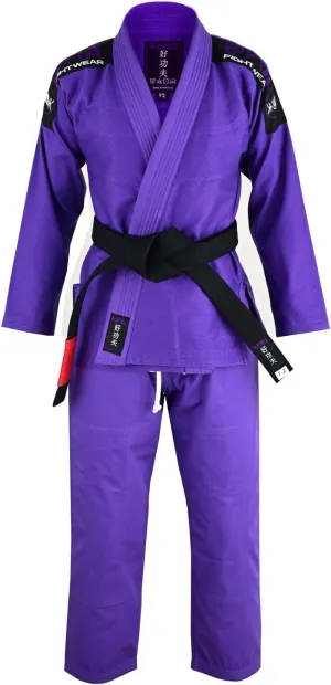 Pro Ladies BJJ GI Jiu Jitsu Uniform Suit (Comes with Free Ju Jitsu White Belt) - Purple