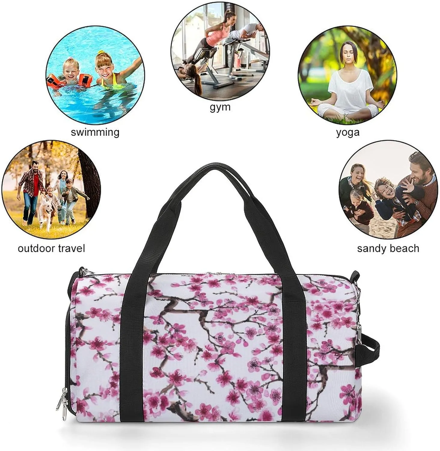 Psychedelic Sun Moon Stars Tie Dye Fitness Bag with Large Capacity Backpack And Waterproof Bag