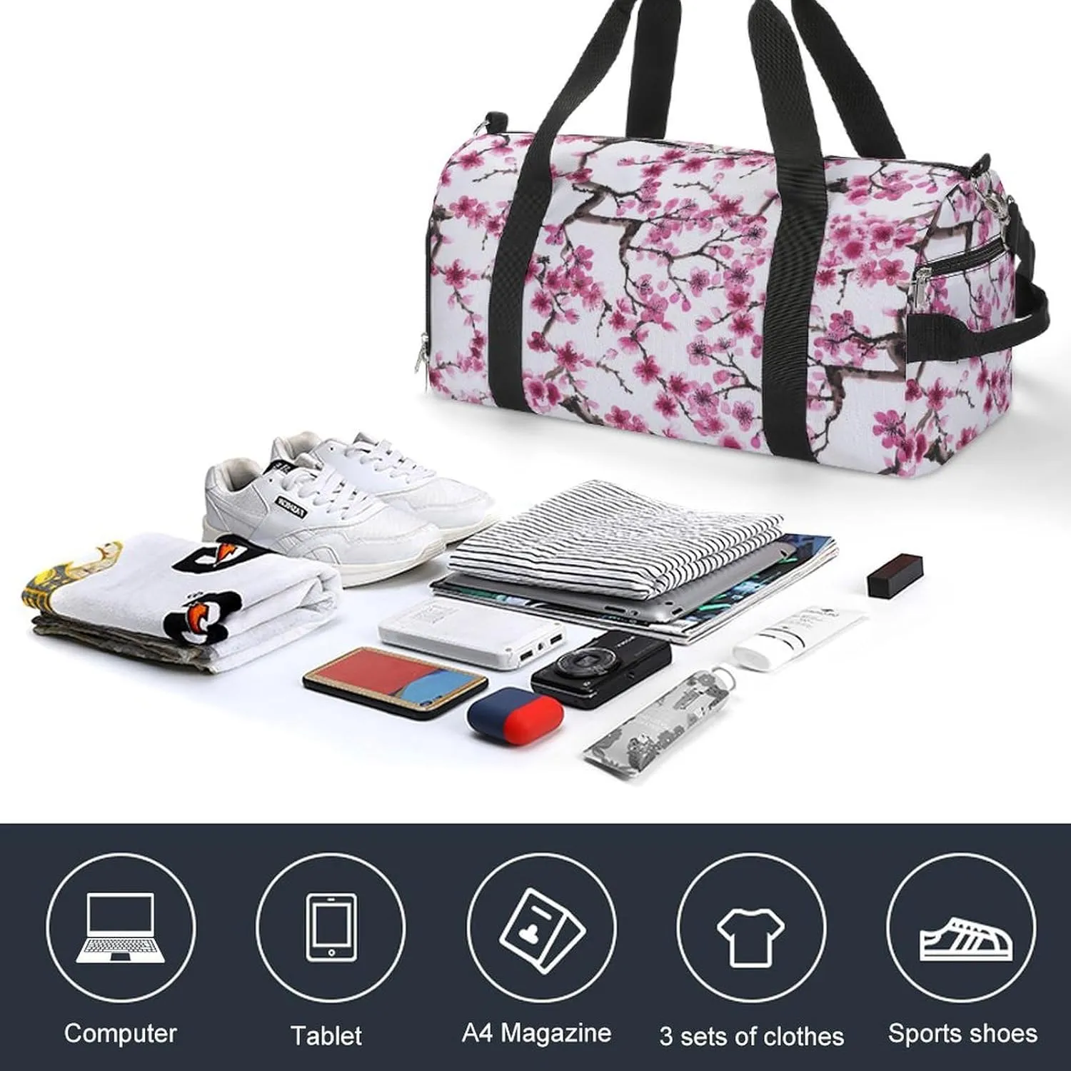 Psychedelic Sun Moon Stars Tie Dye Fitness Bag with Large Capacity Backpack And Waterproof Bag