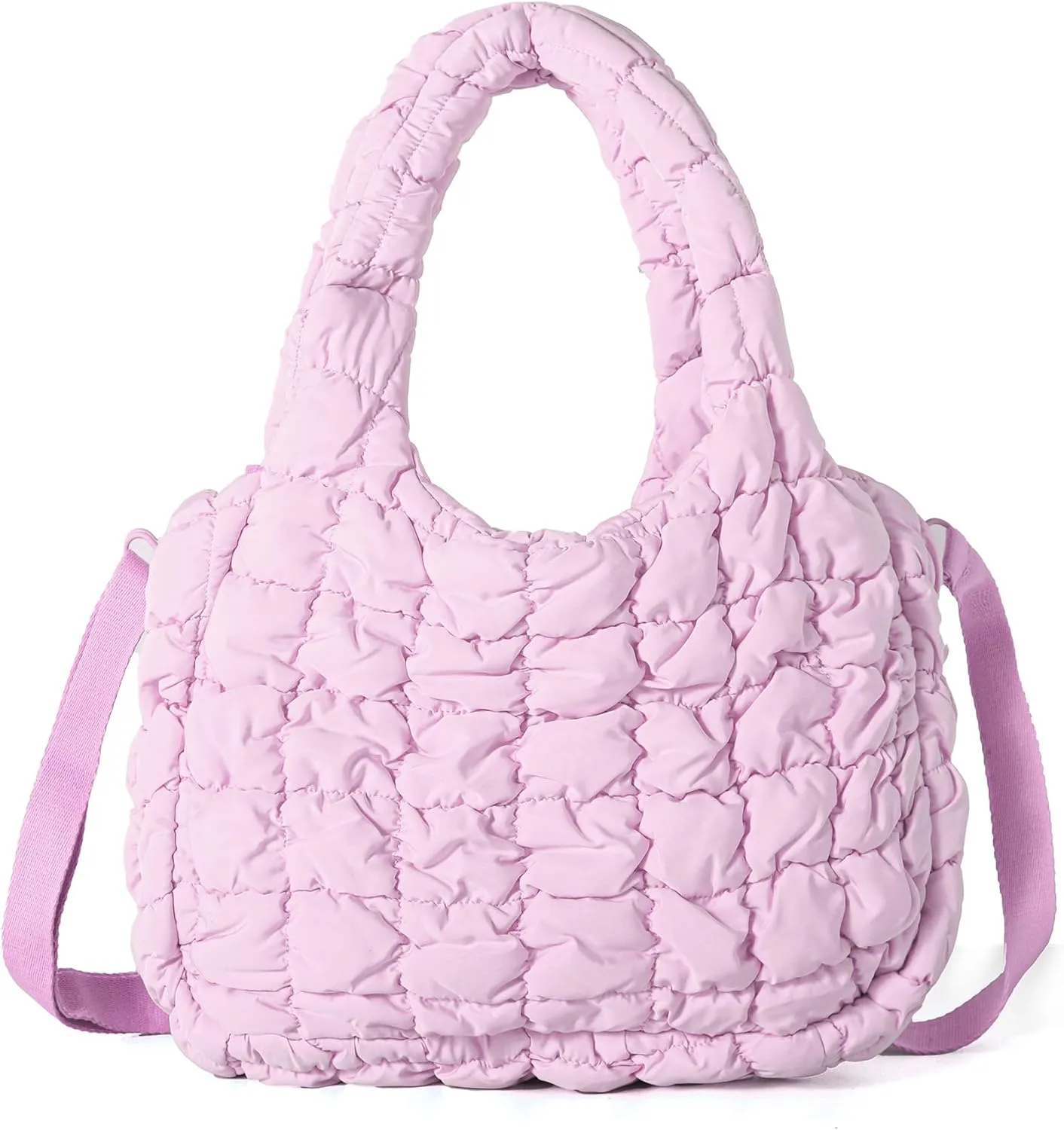 Puffer Tote Bag for Women Quilted Tote Bag Crossbody Carryall Bag Soft Puffy Hobo Handbag Puff Purse