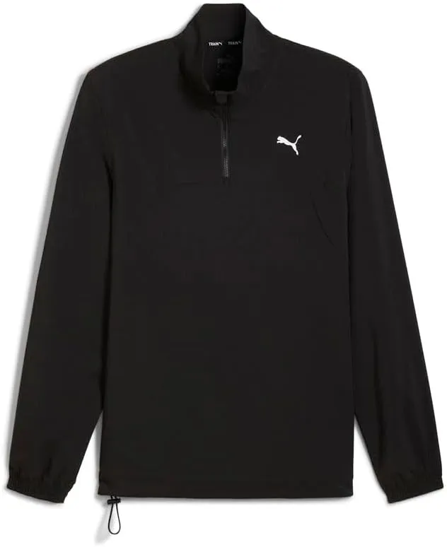 PUMA Mens Energy Trend Woven Quarter Zip Jacket Athletic Outerwear Casual Jacket Moisture Wicking - Black - Size XXL