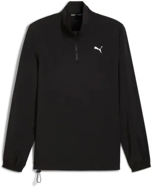 PUMA Mens Energy Trend Woven Quarter Zip Jacket Athletic Outerwear Casual Jacket Moisture Wicking - Black - Size XXL