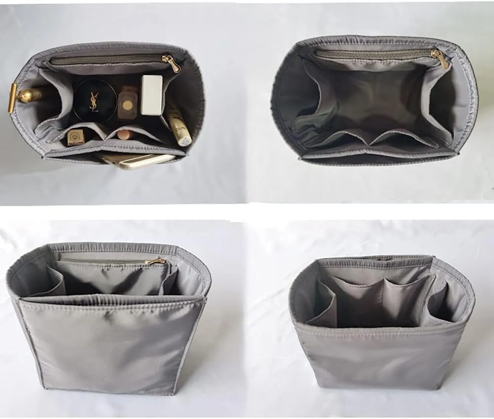 Purse Organizer Picotin 18 22 26 Insert Bags Makeup Handbag Inner Purse Portable base shaper Premium Nylon (Picotin 18, grey)