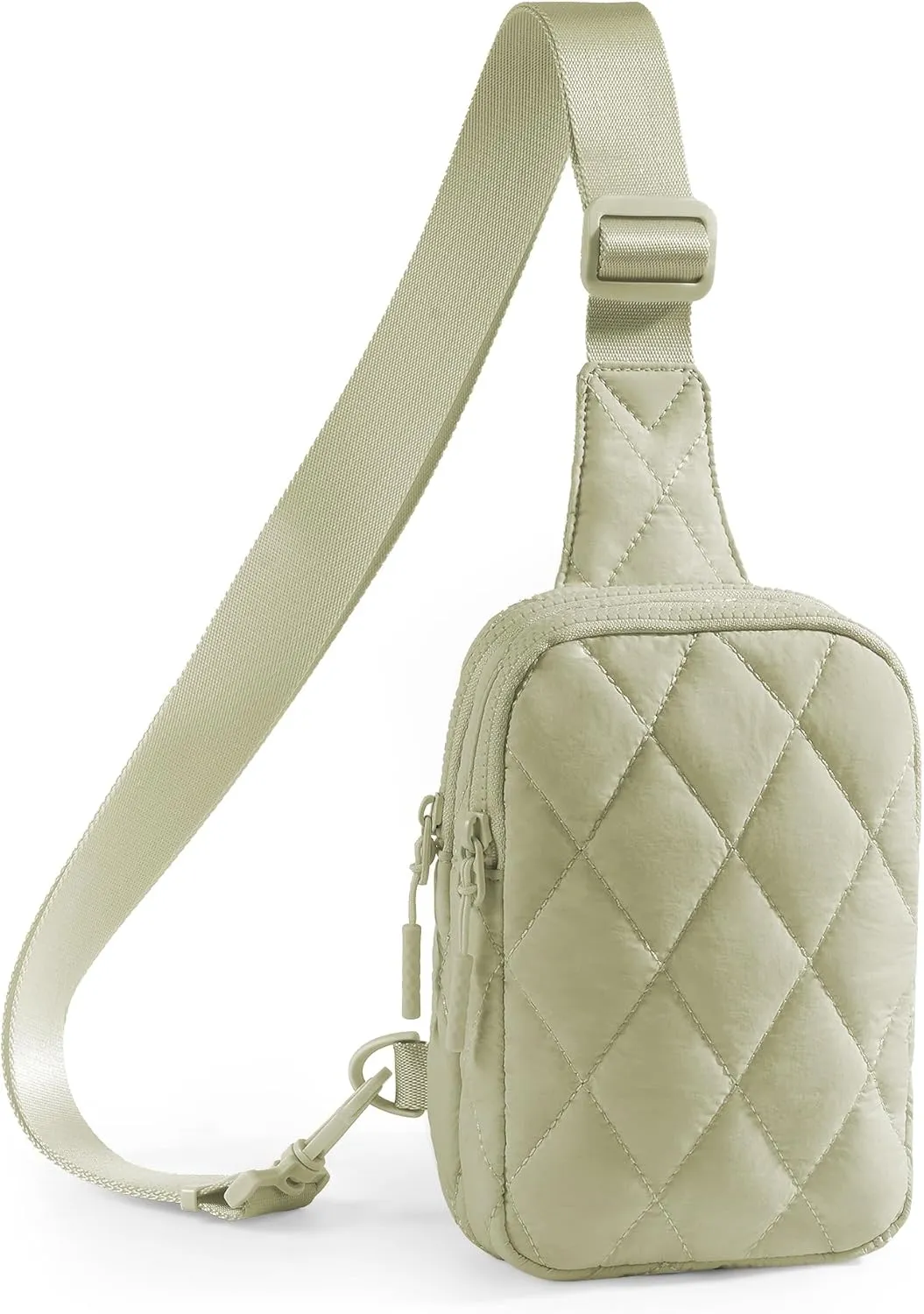 Quilted Puffer Sling Bag for Women Small Backpack Crossbody Chest Bag Fanny Packs Purses for Casual Traveling Hiking