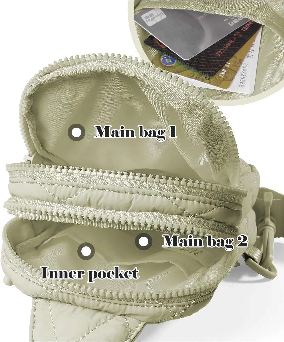 Quilted Puffer Sling Bag for Women Small Backpack Crossbody Chest Bag Fanny Packs Purses for Casual Traveling Hiking