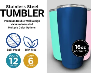 R and R Imports Hobbs New Mexico Souvenir 16 Oz Insulated Stainless Steel Tumbler Pink