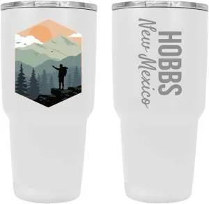 R and R Imports Hobbs New Mexico Souvenir 24 Oz Insulated Stainless Steel Tumbler White