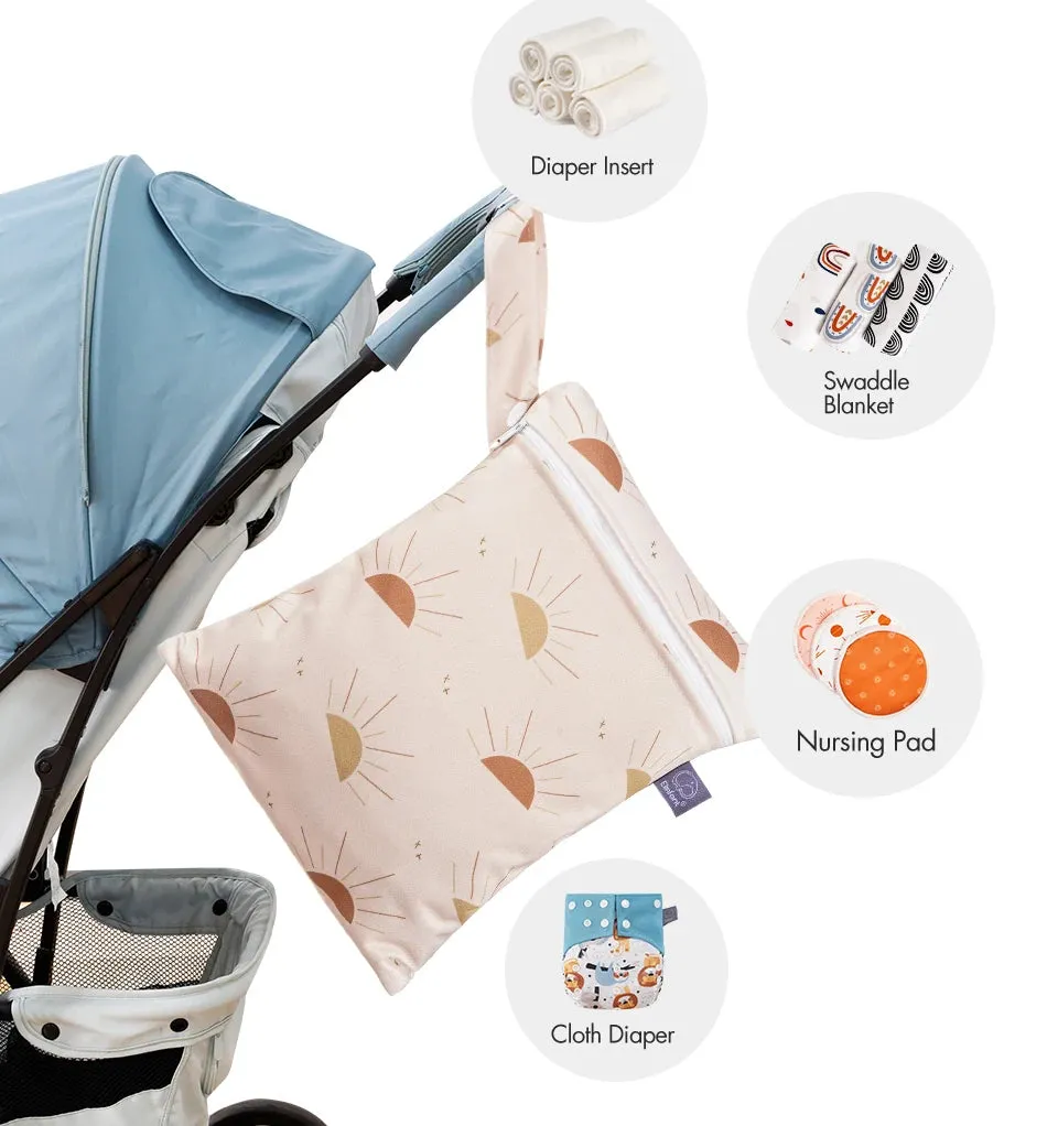 Rainbow&Sun Print 2pcs Set Storage Bag 18X14cm & Waterproof Diaper Bag18*25cm
