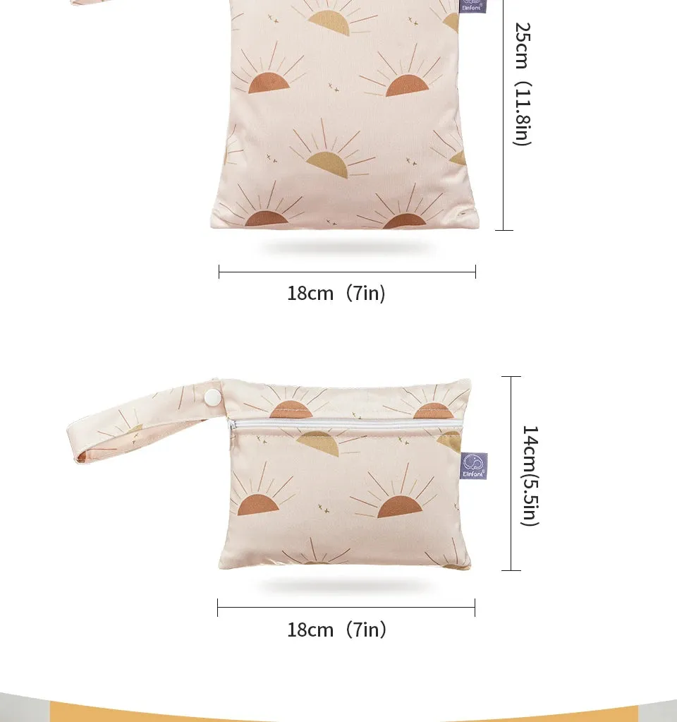 Rainbow&Sun Print 2pcs Set Storage Bag 18X14cm & Waterproof Diaper Bag18*25cm