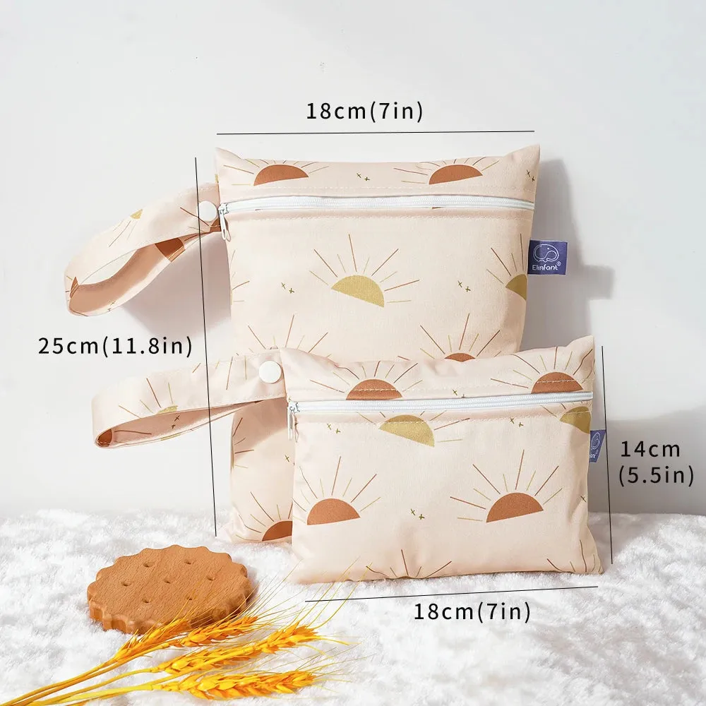 Rainbow&Sun Print 2pcs Set Storage Bag 18X14cm & Waterproof Diaper Bag18*25cm