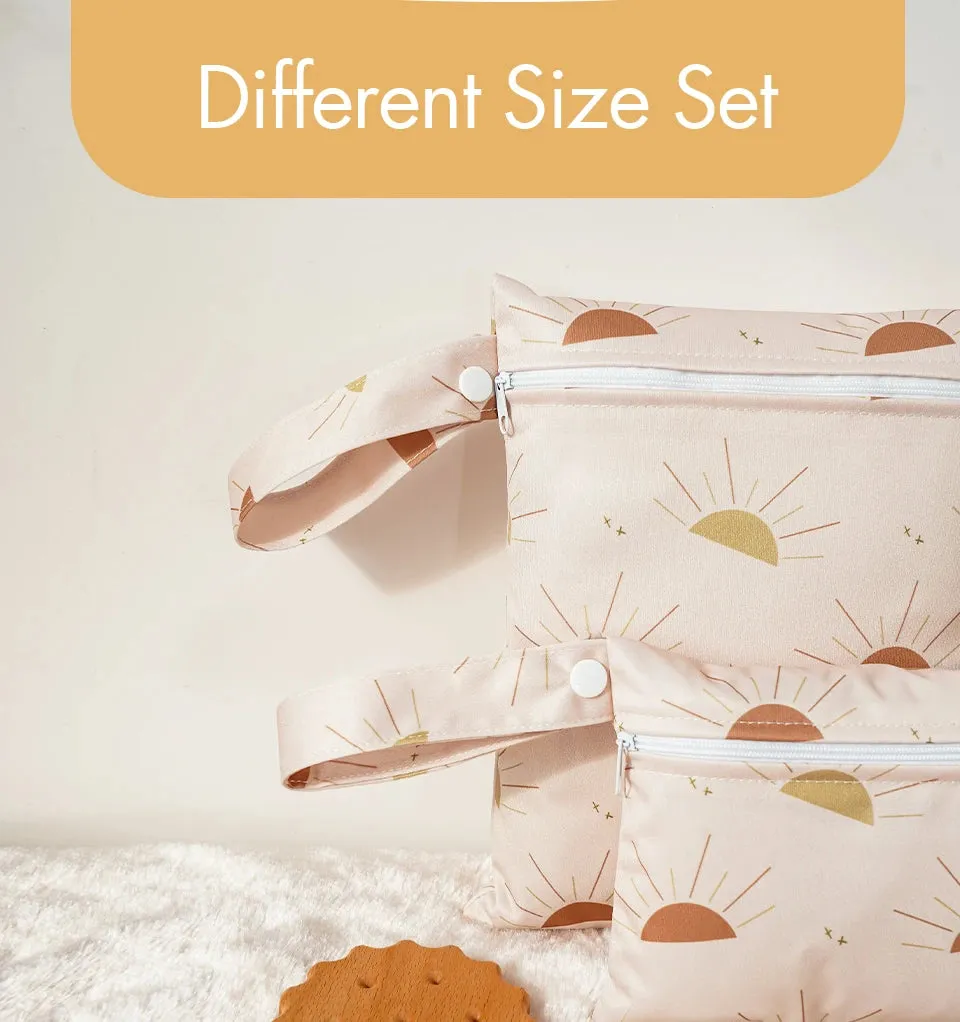 Rainbow&Sun Print 2pcs Set Storage Bag 18X14cm & Waterproof Diaper Bag18*25cm