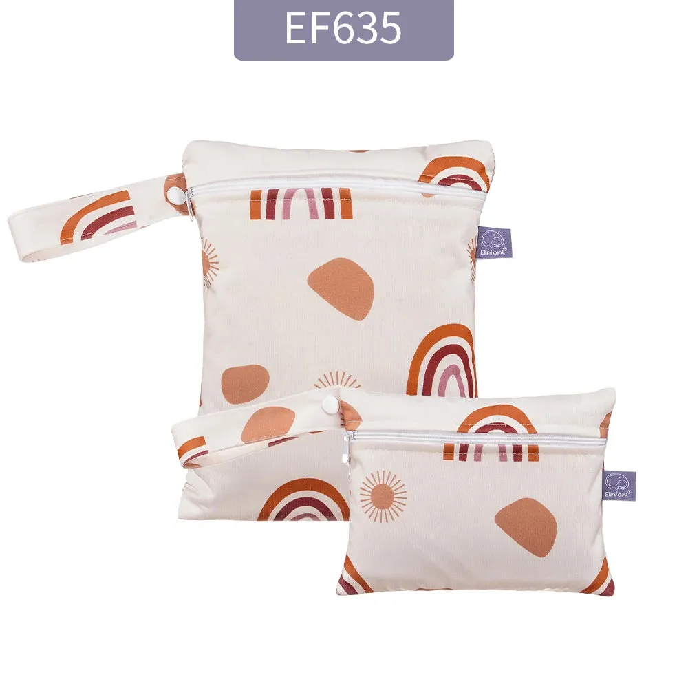 Rainbow&Sun Print 2pcs Set Storage Bag 18X14cm & Waterproof Diaper Bag18*25cm