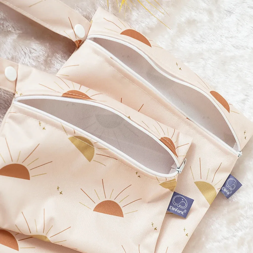 Rainbow&Sun Print 2pcs Set Storage Bag 18X14cm & Waterproof Diaper Bag18*25cm
