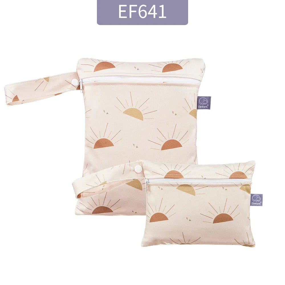 Rainbow&Sun Print 2pcs Set Storage Bag 18X14cm & Waterproof Diaper Bag18*25cm