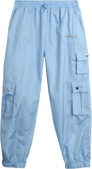 Real Love Girls' Cargo Pants - Lightweight Nylon Quick Dry Jogger Parachute Pants with Deep Multi Pockets (Sizes: 7-16)
