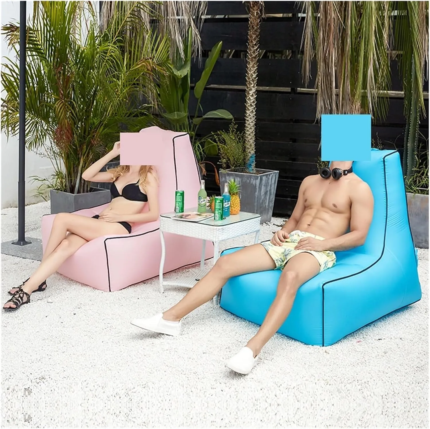 Recliner Outdoor Inflatable Sofa Square Bottom Armchair Air Beach Camping Travel Furniture Chair Tool-Free Folding Air Sofa Leisure Fit for Seat Portable (Color : 100X80X90CM-03)