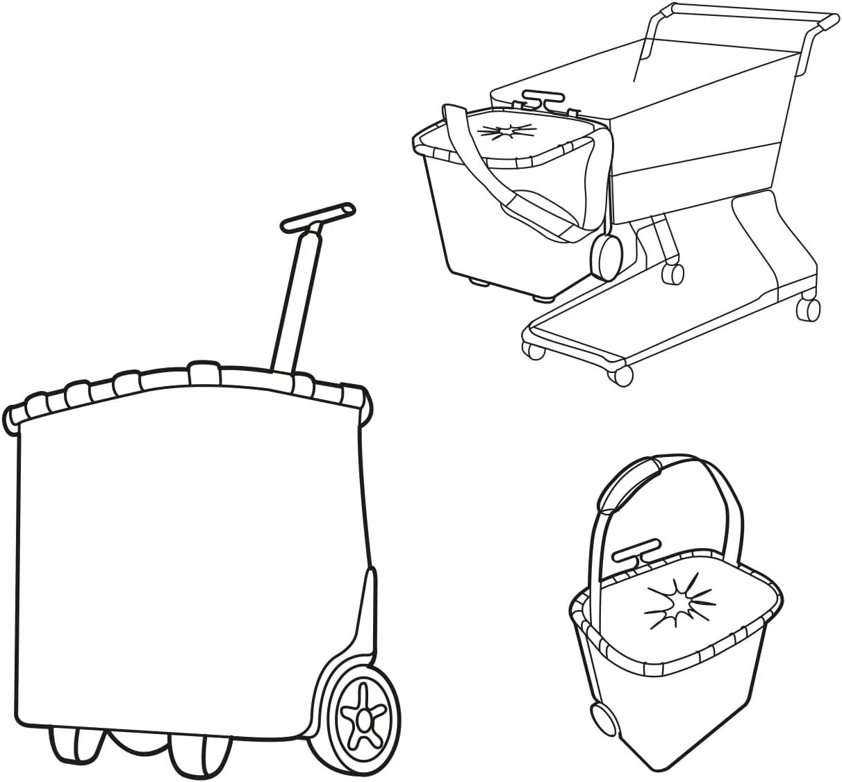 reisenthel carrycruiser dots - Portable Shopping Trolley with Sturdy Aluminum Frame, Shoulder Strap and Removable mesh Inner Bag -Water-Repellent