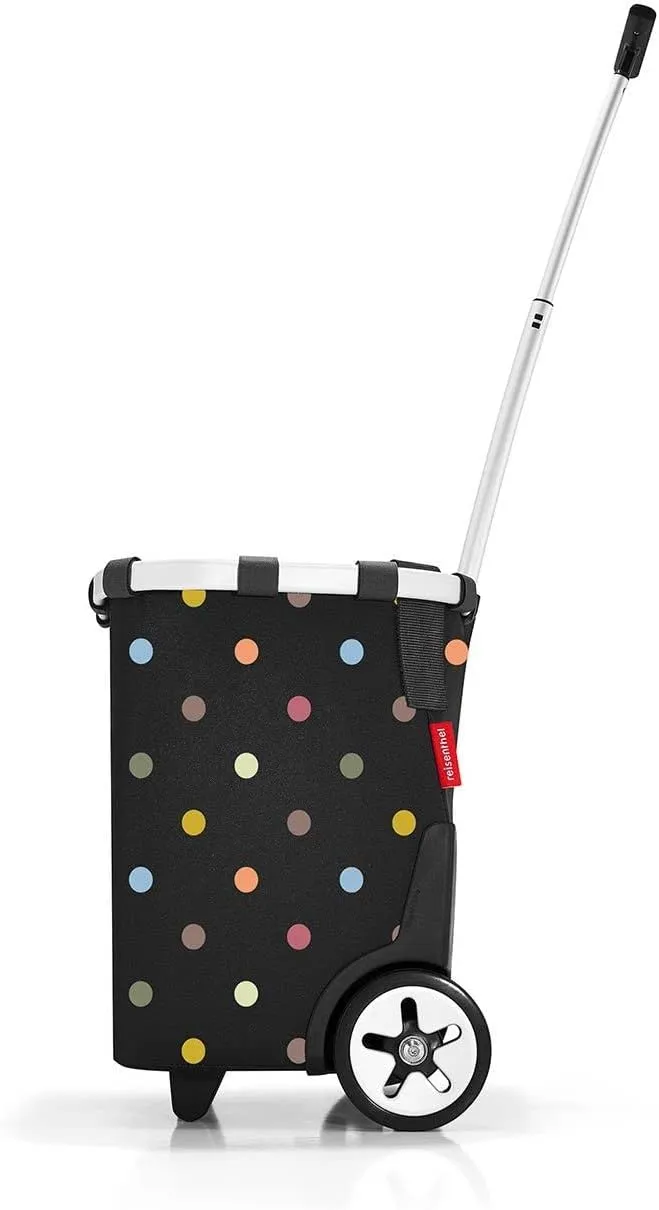 reisenthel carrycruiser dots - Portable Shopping Trolley with Sturdy Aluminum Frame, Shoulder Strap and Removable mesh Inner Bag -Water-Repellent