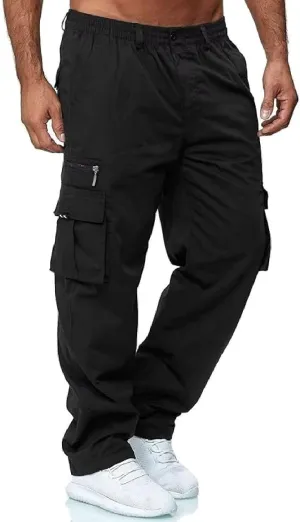 Rela Bota Mens Outdoor Hiking Pants Cargo Pants Joggers Athletic Pants Tactical Trousers Elastic Waist Lightweight