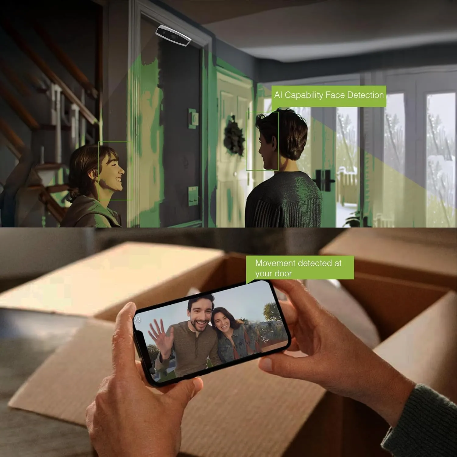 Remo  DoorCam 3 Over-The-Door Wireless Security Camera, 3-Day Rolling Video Storage with No Subscription, 1080p Video, Night Vision, 2-Way Talk, AI with Human Detection & Alexa Compatibility