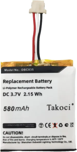 Replacement DBC835 DBC835-V2 Battery for ADT Wireless HD Doorbell Camera, 3.7V
