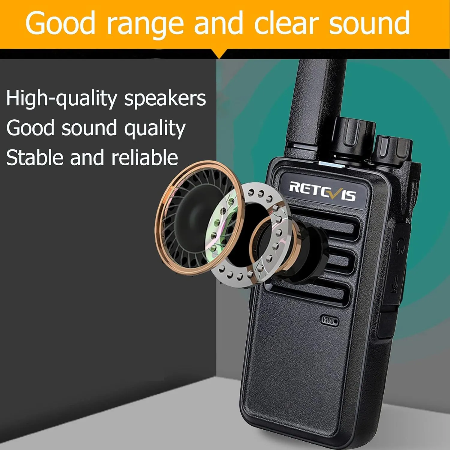Retevis RT68 Walkie Talkies for Adults, 2 Way Radios Long Range, Hands Free, 1200mAh Battery, Portable Walkie Talkie Rechargeable with USB Charging Base, for Hunting Hiking (4 Pack)