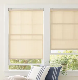 Ridge Cordless Roller Natural Shade, 34" W x 72" L, Ivory Solid Pattern