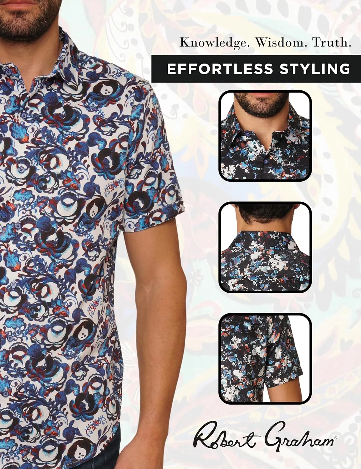Robert Graham Men's Edmund Short Sleeve Woven Button Down Shirt