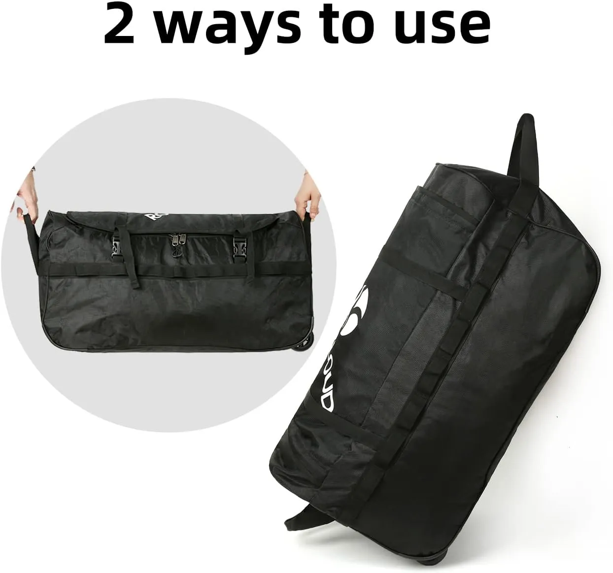 Rock Cloud Foldable Wheeled Duffel Bag with Wheels 85L Rolling Duffle Bag Packable 26 inch for Travel Camping Sports, Grey