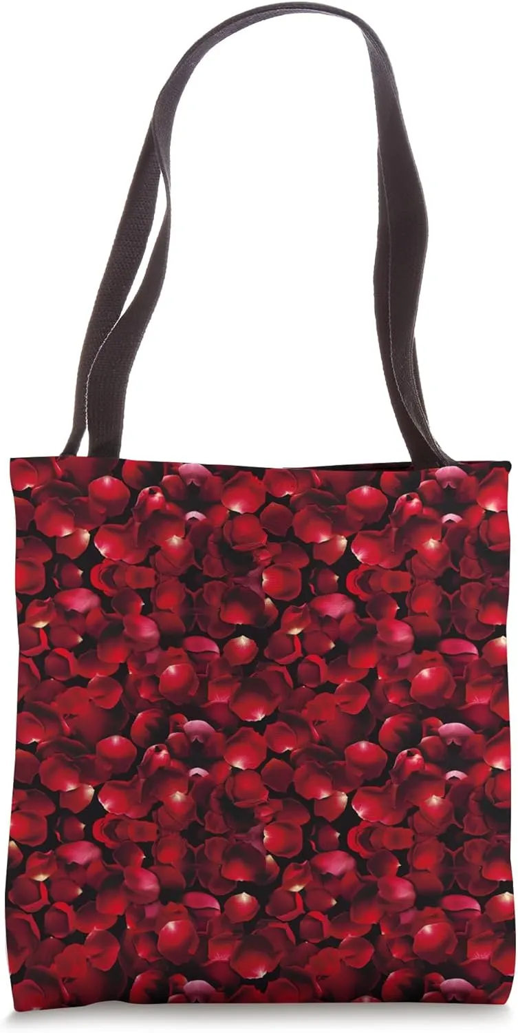 Rose Petals | Flower Pattern in Red Tote Bag