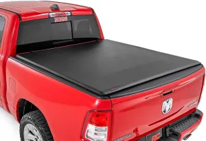 Rough Country Soft Roll-Up Tonneau Cover for (2009-2018) 2500 (2010-2024) - Sleek, Weather-Resistant Truck Bed Protection, Fits 6'4 Bed