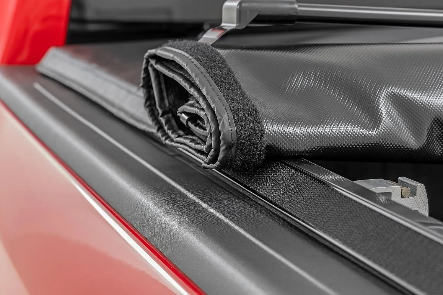 Rough Country Soft Roll-Up Tonneau Cover for (2009-2018) 2500 (2010-2024) - Sleek, Weather-Resistant Truck Bed Protection, Fits 6'4 Bed