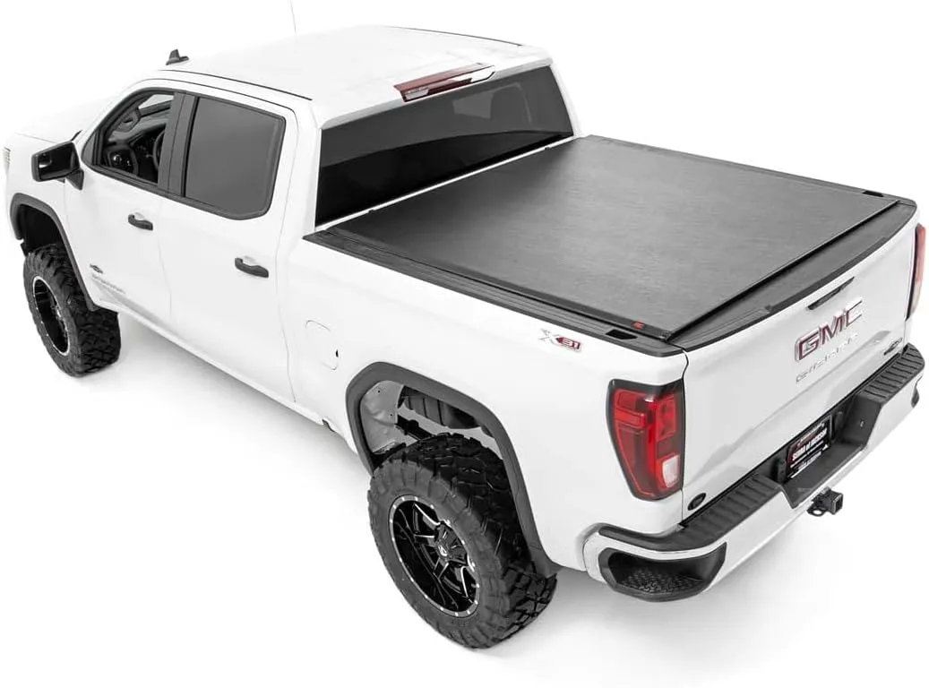 Rough Country Soft Roll-Up Truck Bed Cover for Chevy Silverado & GMC Sierra 1500 (2019-2025) - Fits 5'10 (69.9") Short Bed, Weather-Resistant Truck Tonneau Cover