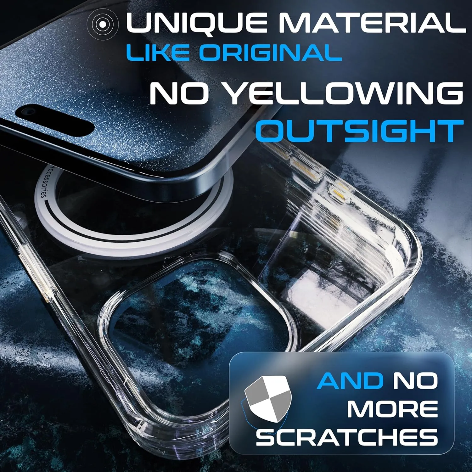 Roxx Clear Case | Like The Original, Just Better | Yellowing-Resistant | for iPhone 16 Pro Max | Hardcase | Screen Protection | Camera Protection | Compatible with MagSafe Accessories